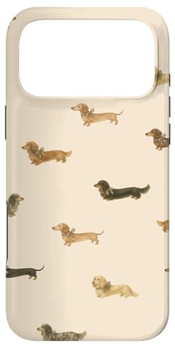 Coquette Dachshund Pattern with Bows Case for iPhone 17 Pro Max