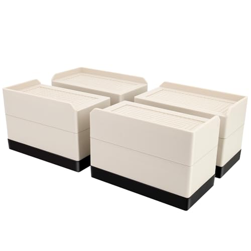 Yinnhom テーブル 高さ調整 机 7.3cm上げる こたつ ソファ ベッド デスク 椅子 高さを上げる足 家電・家具高さ調節器具 テーブル 脚 継ぎ足し こたつ足 耐荷重1000kg 4個セット 長方形 L型 3段式 ベージュ