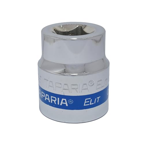 Image of TAPARIA Socket made of Chrome Vanadium Steel 6 Point Deep /Long Socket (Silver), C35 of 3 /4 inch (19mm) Square drive size, Suitable for Automobile, Industrial, Fabrication, Professional & Home Use