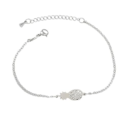 CTIRCHIU 1 Pieza Brazalete De Fruta Pulsera De Acero Inoxidable Pulsera Sencilla Brazalete Único Pulsera De Piña Silver