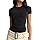 LACOZY Women's Basic Solid Crop Tops Short Sleeve Round Neck Shirt Workout Slim Fit T-Shirt Y2K Black Medium