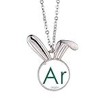 Lieferumfang: 1 x Halskette no/no Chestry Elements Halskette mit Anhänger, seltenes Gas, Argon, Argon, Kaninchen, Tierschmuck, Geschenk