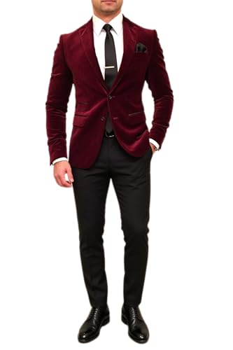 Veste velours hommes Kromoc pour business lunch et réunions habillées veste revers châle chic