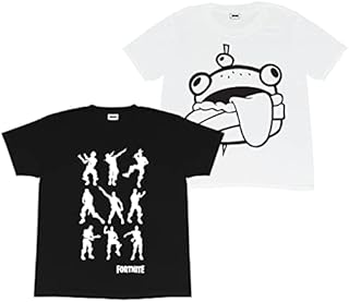 Fortnite Crew Neck T-Shirt Set for Boys, Beef Boss and Dancing Emotes Print, 100% Cotton, Official Merchandise, Ages 7 to 15, Pack of 2