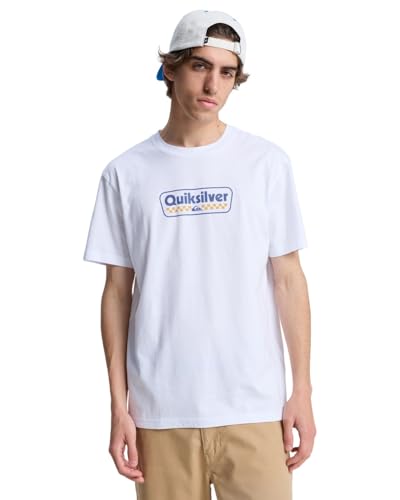 T-Shirt Quiksilver EV Starting Grid Homme Blanc XXL Manches Courtes