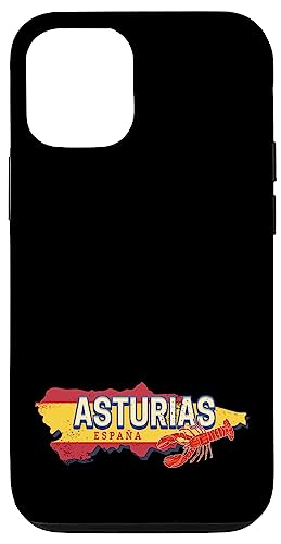 Carcasa para iPhone 13 Pro Asturias España Retro Región Mapa Vintage Langosta Souvenir