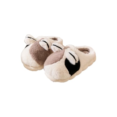 Cute Animal Fluffy Warm Fuzzy Cartoon Cat Couple Slippers Comfy Autumn Winter Indoor Outdoor Slippers