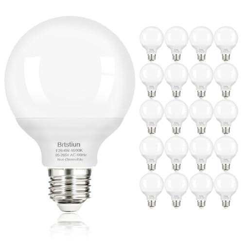 Image of Brtstiun G25 LED Vanity Light Bulbs for Bathroom, Globe Bulb 40W Equivalent