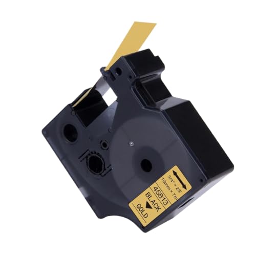 �e�[�v�J�[�g���b�W 19 �~�����[�g�� 45803 45800 45804 45805 45808 45801 45809 45807 D1 LabelManager ���x�����[�J�[�ƌ݊�������(Black on Gold)