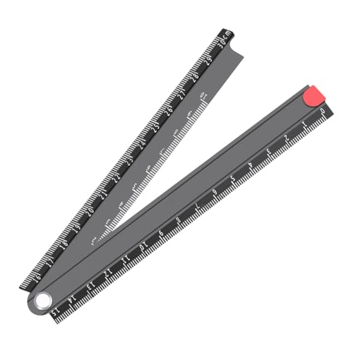 Regla plegable, aleación de aluminio de 11.8 pulgadas, 90 grados, regla plegable, herramienta de medición geométrica de metal para taller, renovación del hogar, proyectos de carpintería, educación en