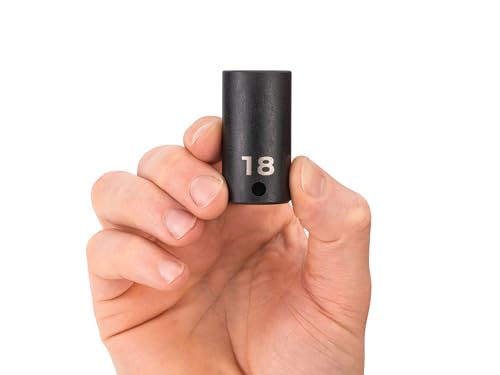 Image of TEKTON 3 /8 Inch Drive x 18 mm Semi-Deep 6-Point Impact Socket | SID14118