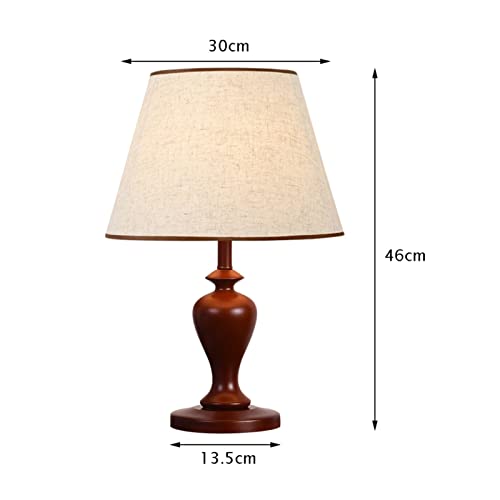 Lampes de table de chevet à base en bois et lin de qualité - 2