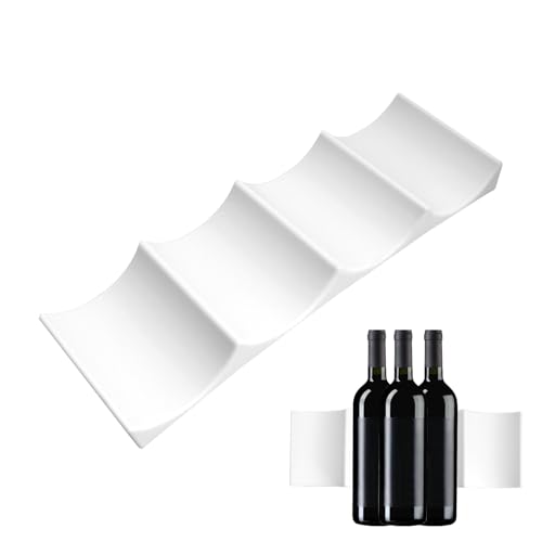 Rieoany Botellero Frigorifico, Botellero Vino Apilable, Estante de Almacenamiento de Latas, Organizadores Nevera para Cocina, Mesa, Armario, Encimera, Blanco