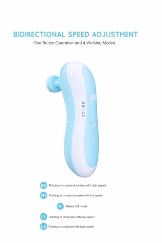 Image of Brand Conquer Electric Baby Nail Trimmer for Newborns with LED Light - Safe Baby Nail Cutter 0-6 Months | Quiet Baby Nail File Kit with Multiple Grinding Heads | Infant Nail Care Grooming Set (Blue)