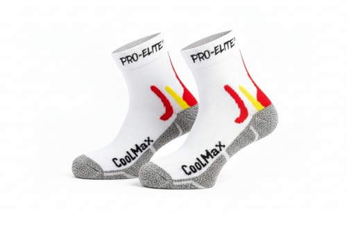 Pro-ELITE Calzini Coolmax anti vesciche per uomo e donna - sportivi per corsa, trekking, bicicletta, atletica, calcio, tennis, paddle e trekking, Spagna, 39-42