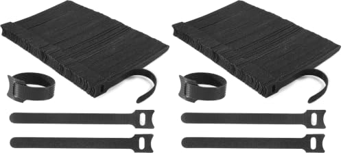 Image of Nettbe Reusable Cable Ties, 210 PCS 6 Inches Adjustable Cord Straps Wire Organizer Cord Wrap and Hook Loop Cable Management (Pack of 2)