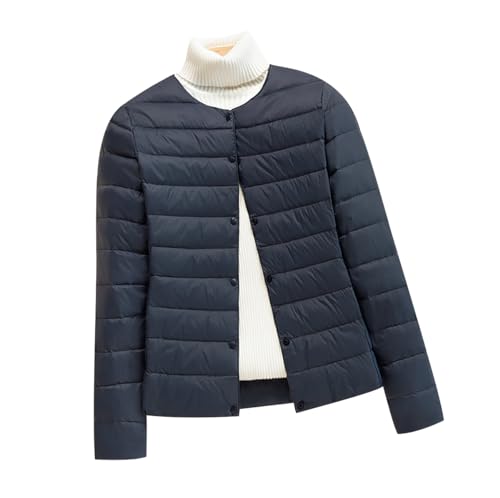 Doudoune Légère Femme Hiver Veste Matelassée Mi Saison Puffer Jacket Blouson Doudoune Duvet Ultralight Fine Marine