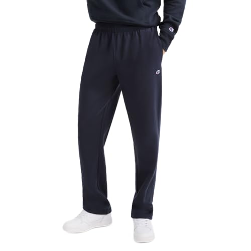 Champion Herren Powerblend fleece broek met open onderkant Hose, Navy, S EU
