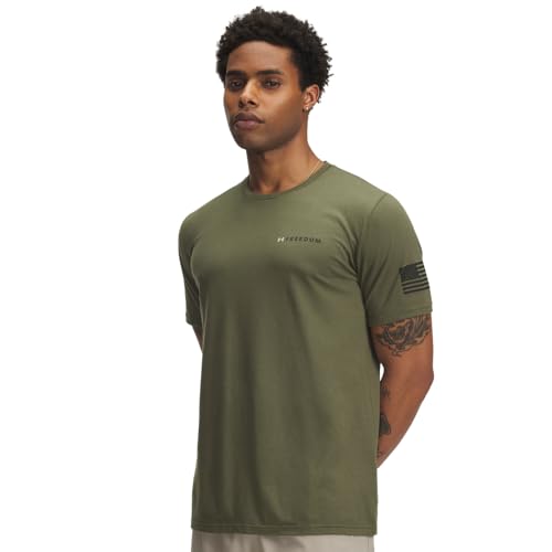 Under Armour Men's Freedom Banner Short Sleeve T Shirt, (390) Marine OD Green / / Black, Large by Under Armour - Used condition - US$25.00