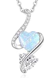 LOUISA SECRET Collana Donna Regalo per Lei Pendente Cuore Infinito da Donna in Argento Sterling 925 con Pietra Portafortuna Collana con Cuore di Fiamma per Mamma,Amica,Compleanno