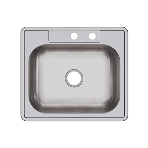 Image of Elkay D12522MR2 22 Gauge Stainless Steel Single Bowl Top Mount Kitchen Sink, 25 x 22 x 6.5625 inch