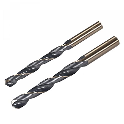 Uxcell Twist Drill Bit Set 10.5Mm 12.5Mm, Hss (High Speed Steel) 4341 Titanium Nitride Coated Straight Round Shank Drilling Tool, For Stainless Steel Alloy Copper, 2Pcs #TOP12