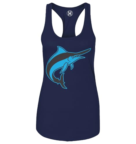 Haase Unlimited Marlin Jumping - Sports Team Florida Ladies Tank Top (Navy, XX-Large)