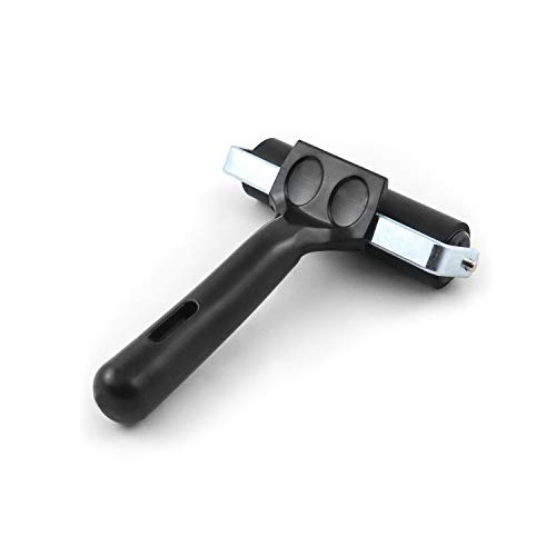 QWORK Gummiwalzen, Kleberwalze, Andrückroller für linoldruck, Stempeln, Drucken, Tapeten und Kunsthandwerk, Schwarz, 10 cm
