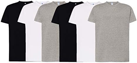JHK - Pack de 6 Camisetas básicas de Manga Corta,100% Algodón. Do...