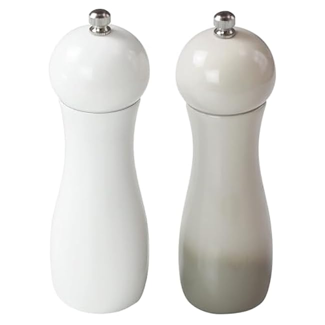 Premium Salt and Pepper Grinder Set of 2,Manual Wooden Salt and Pepper Mills Shakers,Pepper and Salt Mill with Adjustable Coarseness for Spice/Chili/Sesame, 6.5 Inch