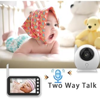 4.3 Inç Lcd Kablosuz Wireless Oda Sıcaklığı Kontrollü Akıllı Bebek Monitörü Bebek Kamerası 8 Ninnili - Görsel 4