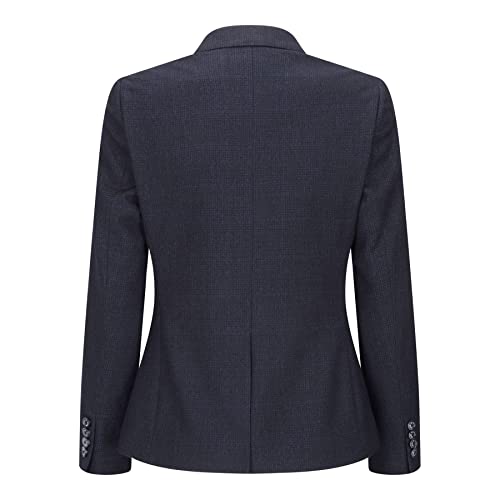 Ladies Tweed Navy Check Blazer Wool Classic Hunting Jacket Vintage 1920S Retro - Navy 14 #TOP3