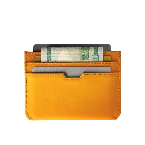 Image of Vaultskin MOORGATE Slim Card Holder - Minimalist Leather Wallet with RFID Blocking, Front Pocket Credit Card Case for Men & Women