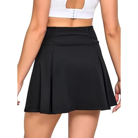 Monbessi Women's Tennis Skirt with Built-in Shorts Cover