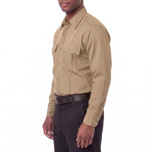 Image of First Class 100% Polyester Short & Long Sleeve Zippered Uniform Shirt 4 Pocket Hidden, Law Enforcement BDU Zipper Closure.
