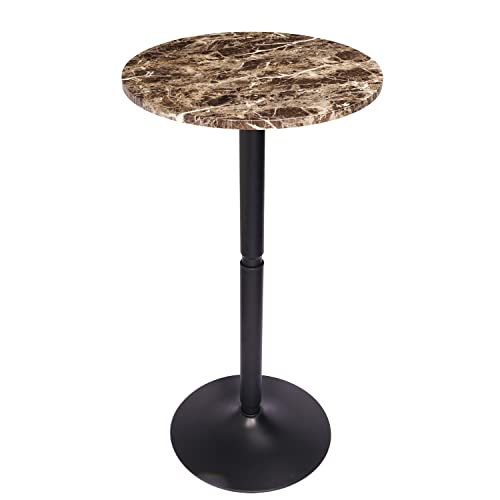 Vilavita Bar Table Round Detachable Pub Table Mdf Top With Metal Leg And Round Base, 21.65 Inch Top And 40.55 Inch Height #TOP22