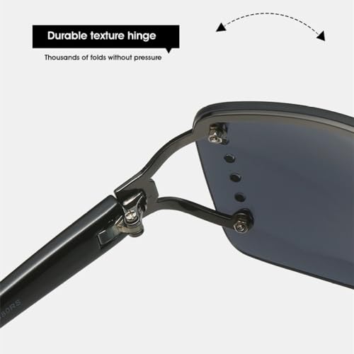 Lunettes de soleil rectangulaires sans monture légères anti-reflet - 5