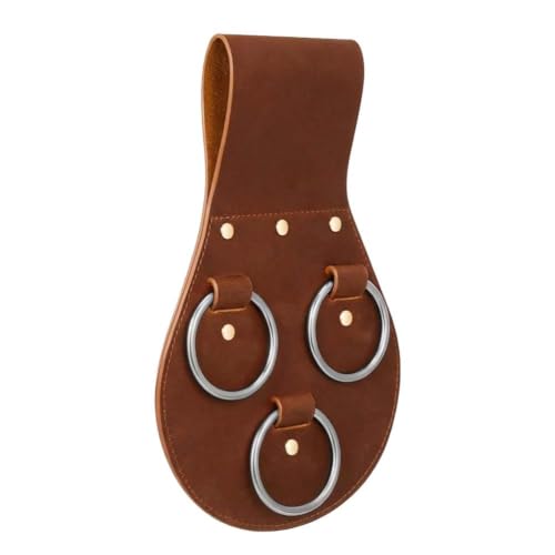 3 Ring Spud Wrench Holder Handmade Leather Ironworker Tool Holster Black Durable Tool Belt for Tools Organization Accessories to Hold Spud Wrench Hammers Etc