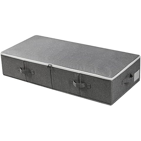 BLKDOTS Underbed Storage Container, Underbed Storage Box for Clothes, Blankets and Shoes, 90 x 42 x 18cm(Grey) Cover