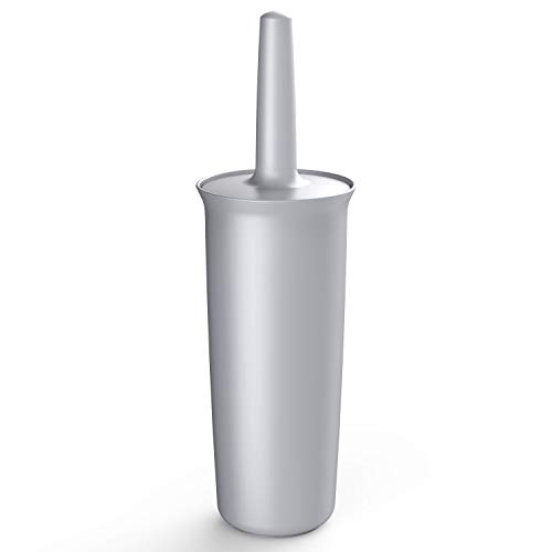 Image of MR.SIGA Toilet Bowl Brush and Holder for Bathroom, Silver, 1 Pack