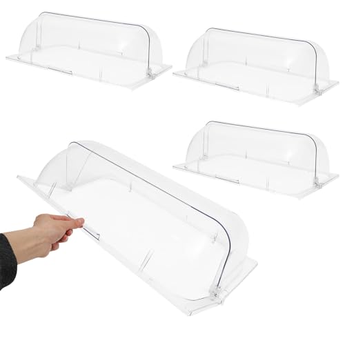 Full Size Chafing Dish Covers, 4 Pcs Clear Buffet Pan Cover, Roll Top Food Pan Cover, Buffet Dishes Covers for Isolate Dust & Other Dirt, for Fast Food Restaurant, Hotel, Family Gathering