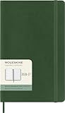 Moleskine Wochenkalender 2026–2027 – 18-Monats-Kalender mit Notizbereich, Softcover und Gummibandverschluss, Farbe Myrtegrün, Large-Format 13 x 21 cm