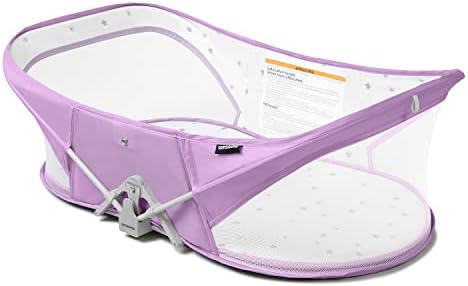 AIMSAIMS Travel Bassinet Portable Bassinets for Baby, Baby Travel Bassinet Foldable Baby Bassinet Small Travel Crib for Newborns Infants-Lightweight Washable Easy to Fold Purple