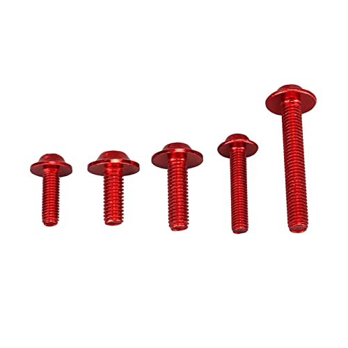 Motorrad-Befestigungs-Verkleidungsschrauben-Set, 177-teilig, Eloxierte Oberfläche, Kompakt, Einfache Installation, Motorrad-Verkleidungsschrauben-Set, Präzise für Motorräder (Rot)
