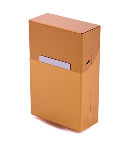 Preisvergleich Produktbild Zigarettenbox Metall Alu Zigarettentui Zigarettenschachtel Box für Zigaretten - mehrere Farben wählbar (gold)