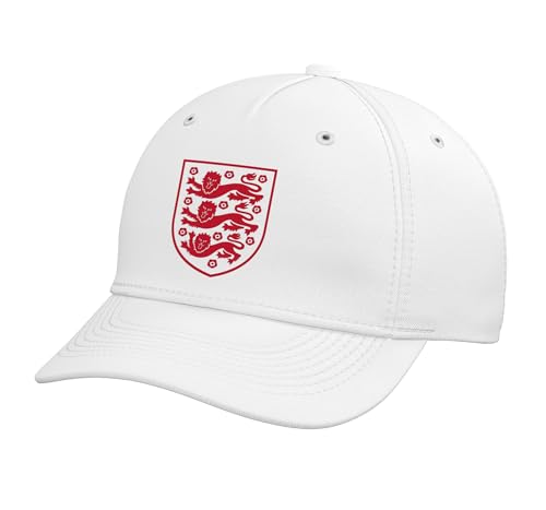 Officially Licensed England National Football Team Crest Adjustable Printed Baseball Hat White