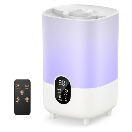 加湿器 大容量 UVライト除菌 マイナスイオン放出 超音波式 加湿器 卓上 上から注水 かしつき 空焚き防止 水漏れ防止 乾燥対策/花粉症対策 静音 寝室/オフィス/会社/家庭用 日本語取扱説明書付きのサムネイル