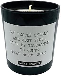 Wanky Candle Novelty Birthday Gift Rude Funny My People Skills are Just Fine WCBJ11