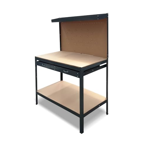 CATTERHOUSE Banco-Mesa de Trabajo Cargo Advance 120x60x155 cm de Acero Galvanizado y MDF con Cajón y 25 Piezas Incluidas