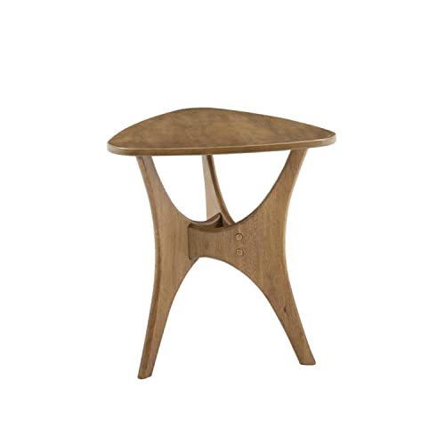 Image of INK+IVY Blaze Triangle Wood Triangle Sofa Table Plywood with Wood Veneer Legs, Mid-Century Modern, Easy Assembly, Accent Furniture For Living Room, Minimalist Decor, Light Brown